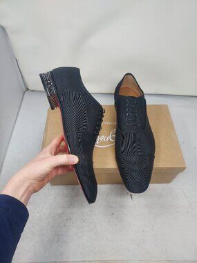 Christian Louboutin MENS Black Greggyrocks Spiked Heel Lace Up Oxford Shoe